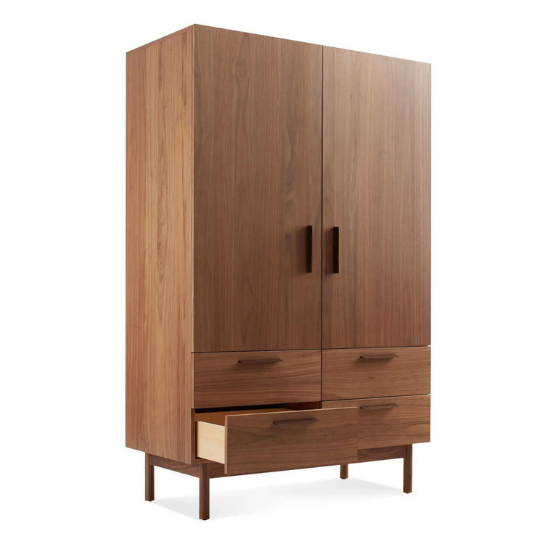 Rustic Mango Double Door Solid Wooden wardrobe With Honey Finish ( Mango Wood ) thumbnail 4