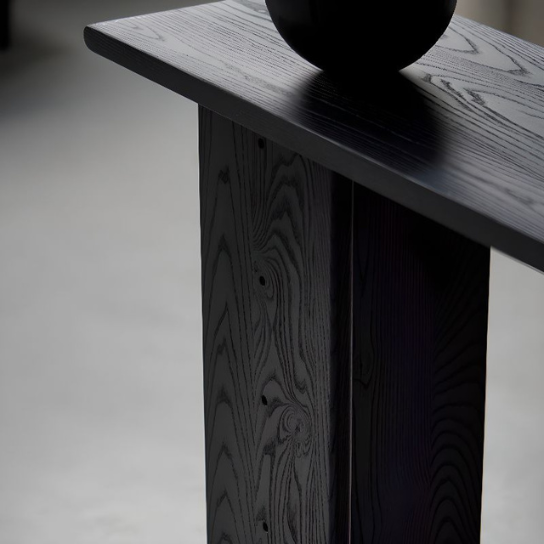 Rustic Mango Anabola Console Table In Black Finish in Solid Wood thumbnail 7