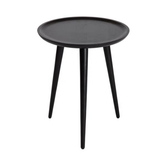 Rustic Mango Solid Wooden With Round Shape Side Table In Walnut Finish thumbnail 3