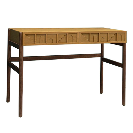 Rustic Mango Exotic Solid Wooden Study Table In Honey With Dark Honey Finish thumbnail 2