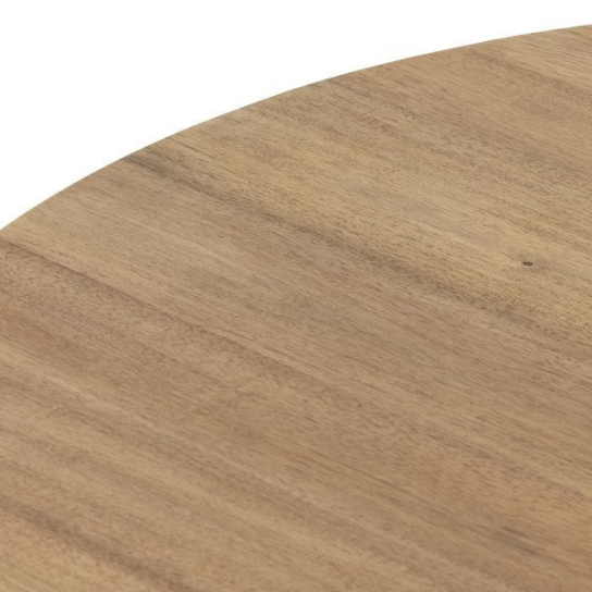 Rustic Mango Solid Wooden Heavy Duty Round Shape Dining Table In Natural Honey Finish thumbnail 6