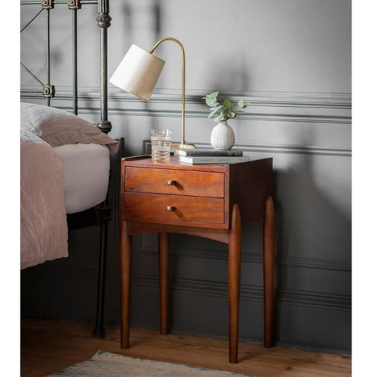 Rustic Mango  Solid Wooden Bedside In Vintage Style Honey Finish thumbnail 4
