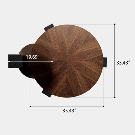 Rustic Mango Solid Wooden Double Coffee Table Set In Honey Black Finish thumbnail 7