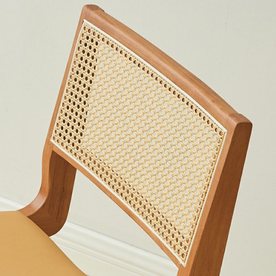 Rustic mango Solid Wooden Chair In Indian Style Chair with Cane In Dark Honey Finish thumbnail 6
