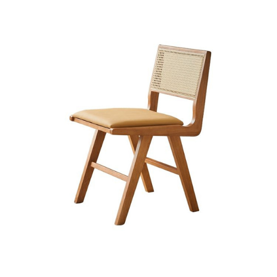 Rustic mango Solid Wooden Chair In Indian Style Chair with Cane In Dark Honey Finish thumbnail 7