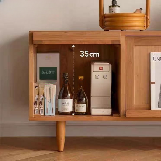 Rustic Mango Solid Wooden TV Cabinet With Glass or Cane In Honey Finish thumbnail 8