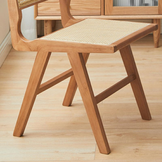 Rustic mango Solid Wooden Chair In Indian Style Chair with Cane In Dark Honey Finish thumbnail 9