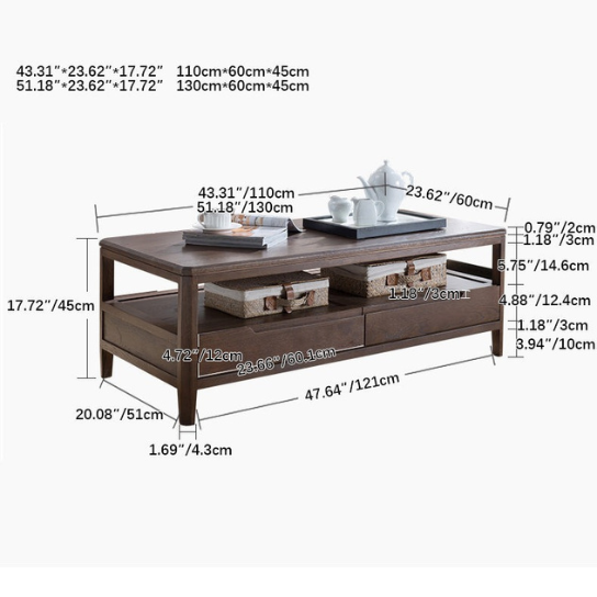 Rustic Mango Solid Wooden Coffee Table In Honey Finish thumbnail 8