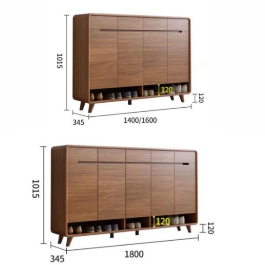 Rustic Mango Solid Wooden  Modern  Style 2 door Shoe Rack  In Honey Finish thumbnail 8