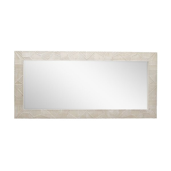 Rustic Mango Solid Wooden Distress White Wooden Mirror Frame For Living Room or Bedroom thumbnail 4