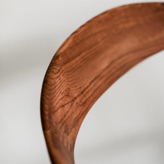 Rustic Mango Solid Wooden Chair In Modern Style In Honey Finish thumbnail 5