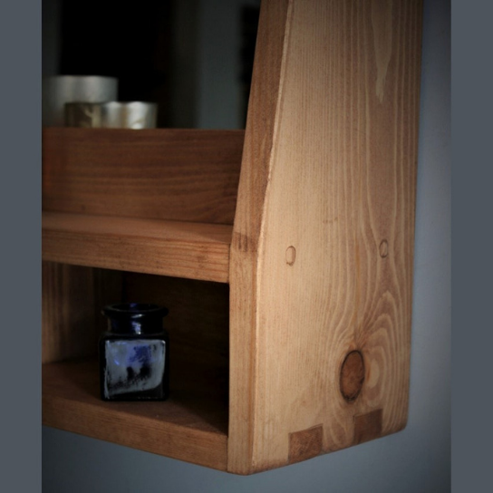 Rustic Mango Solid Wooden In Vintage Style In Honey Matte Finish With 3 Open Shelfs thumbnail 5