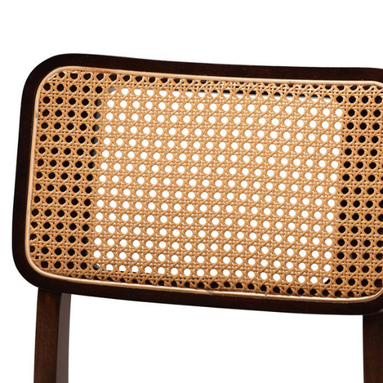 Rustic Mango Set of Two Solid Wooden Chair with Cane In Honey Finish thumbnail 4