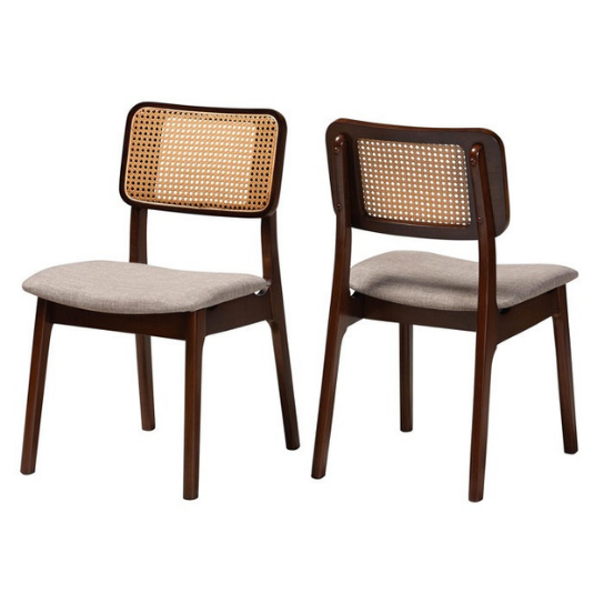 Rustic Mango Set of Two Solid Wooden Chair with Cane In Honey Finish thumbnail 6