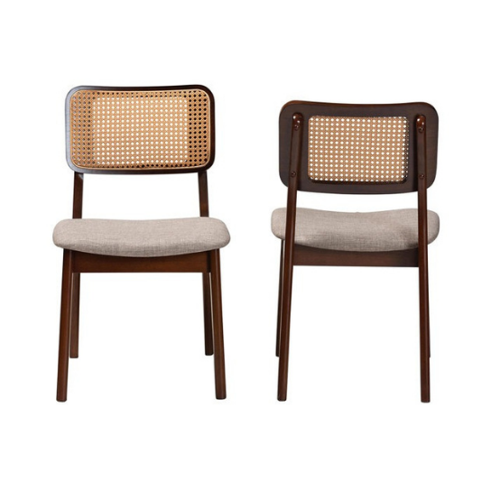 Rustic Mango Set of Two Solid Wooden Chair with Cane In Honey Finish thumbnail 8