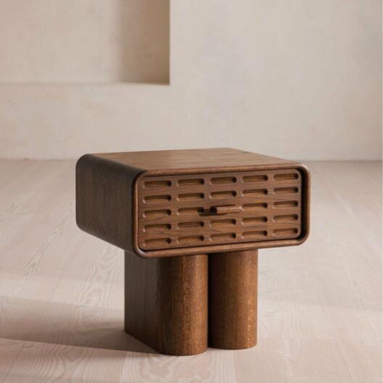 Rustic Mango Solid Wooden Mini Bedside With Drawers In Honey Finish thumbnail 3