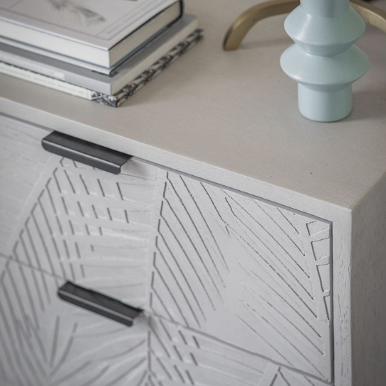 Rustic Mango Solid Wooden White + Black Finish Bedside thumbnail 4