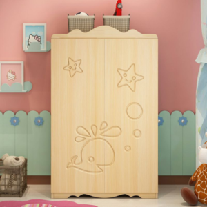 1-6-2 Rustic Mango Solid Wood Whale Theme Children's Wardrobe