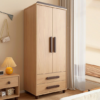 1-7-2 Rustic Mango Solid Wood Natural Modern Children's Wardrobe with Drawers and Partitions