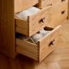2-5-2 Rustic Mango Modern Wood Colored Children's Wardrobe with Drawers and Doors