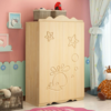 2-6-2 Rustic Mango Solid Wood Whale Theme Children's Wardrobe