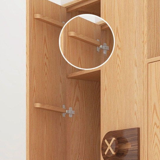 3-2-2 Rustic Mango Modern Solid Wood Children's Wardrobes Natural with Drawers and Doors
