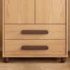 4-6-2 Rustic Mango Solid Wood Natural Modern Children's Wardrobe with Drawers and Partitions