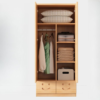 5-133 Rustic Mango Modern Natural Color Children's Wardrobe Solid Wood with Partitions and Drawers